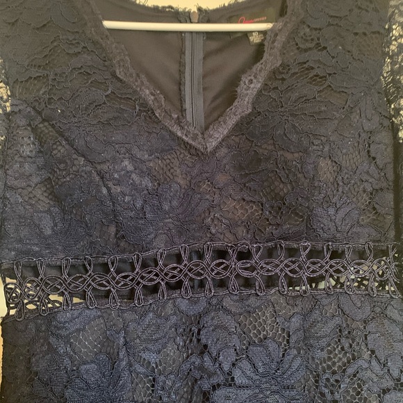 Midnight Blue Lace Dress - Picture 4 of 4